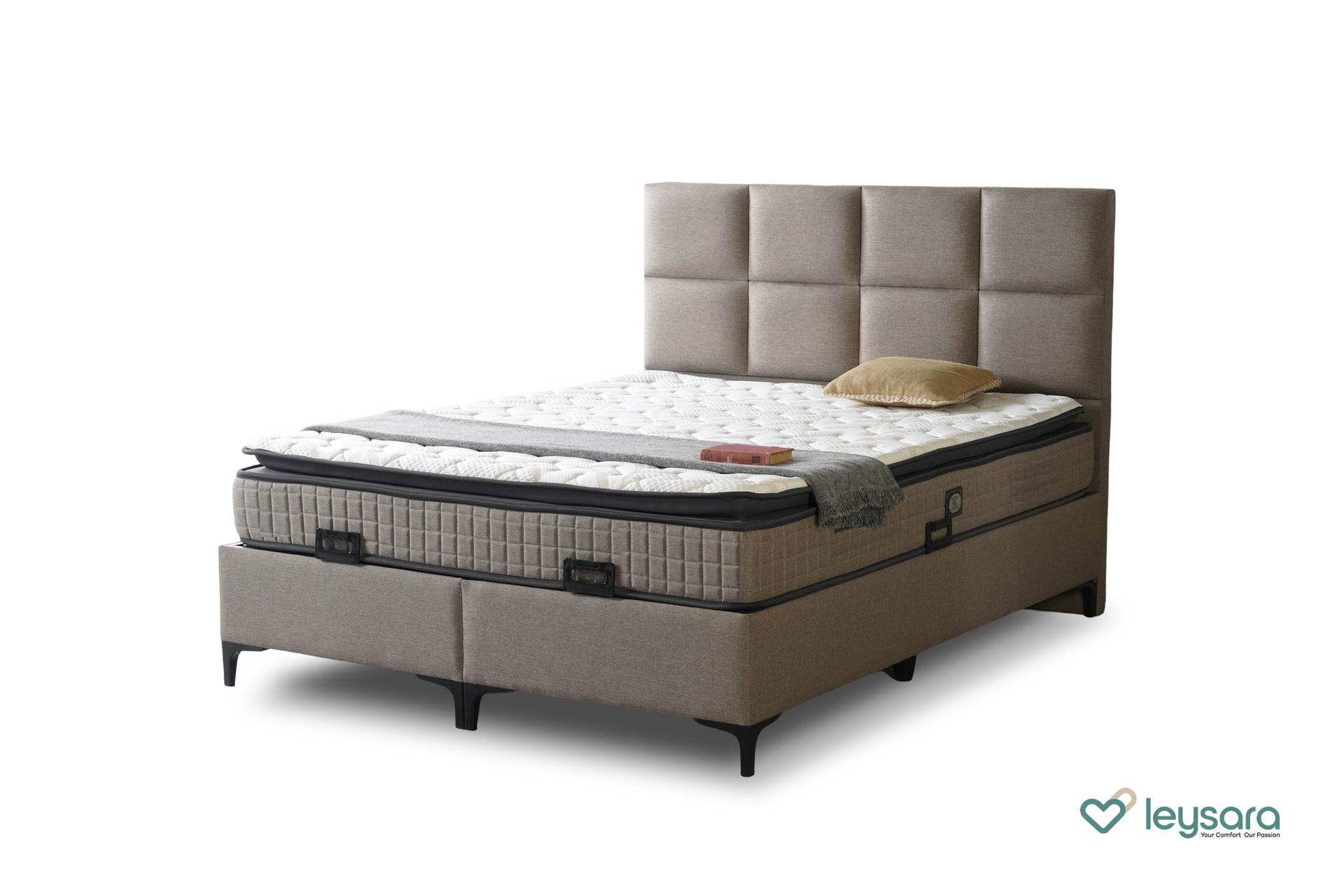 Dreva – Luxe taupe bed met tijdloos karakter