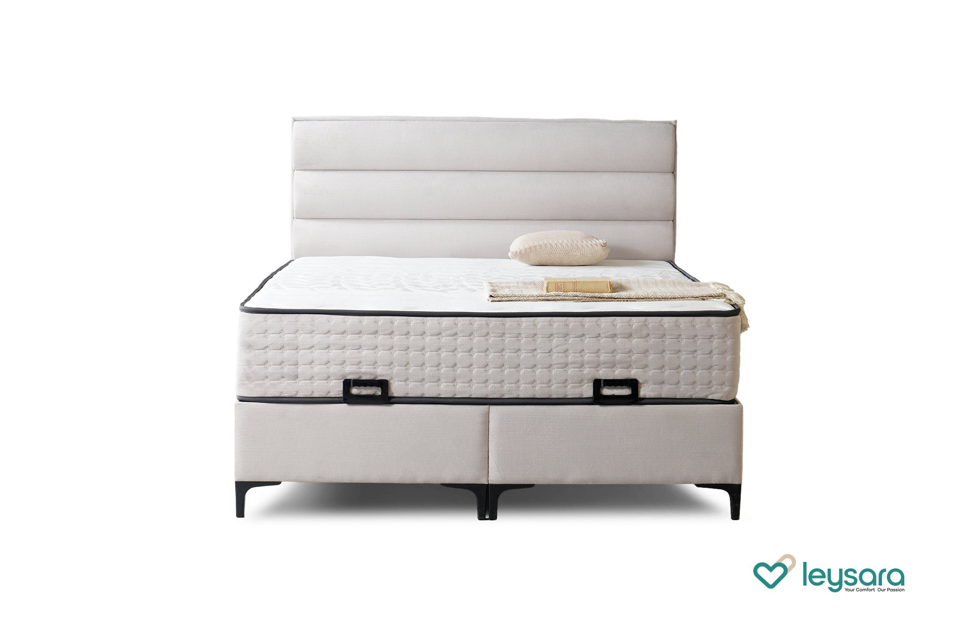 Velar – Luxe lichtbeige bed met moderne uitstraling