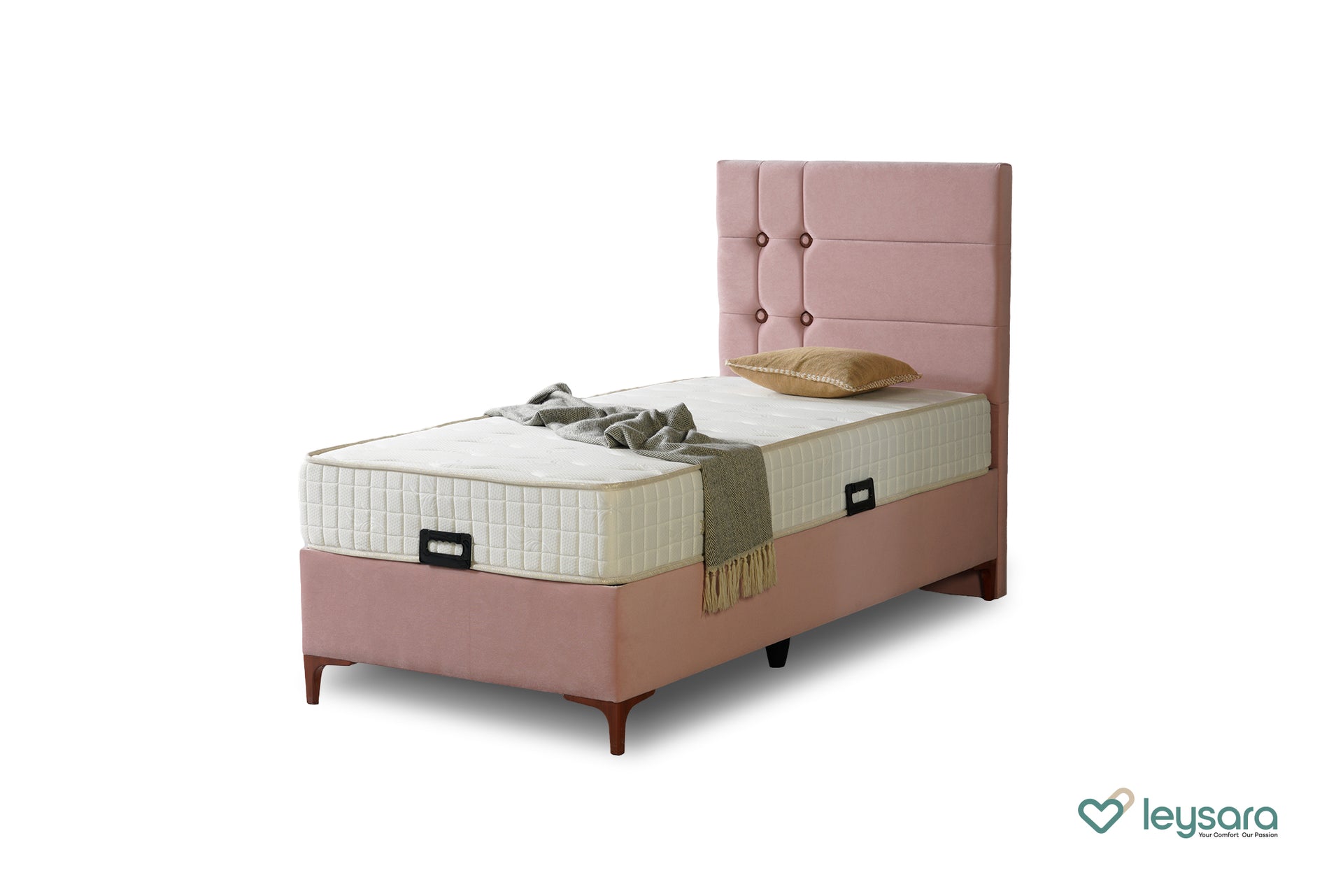 Velina – Praktisch meisjes opbergbed in moderne roze stof